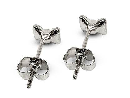 Butterfly Bow Shape Stud Earrings with CZ Crystals - Cute Earrings Gift for Her - Packed in a Gift Box