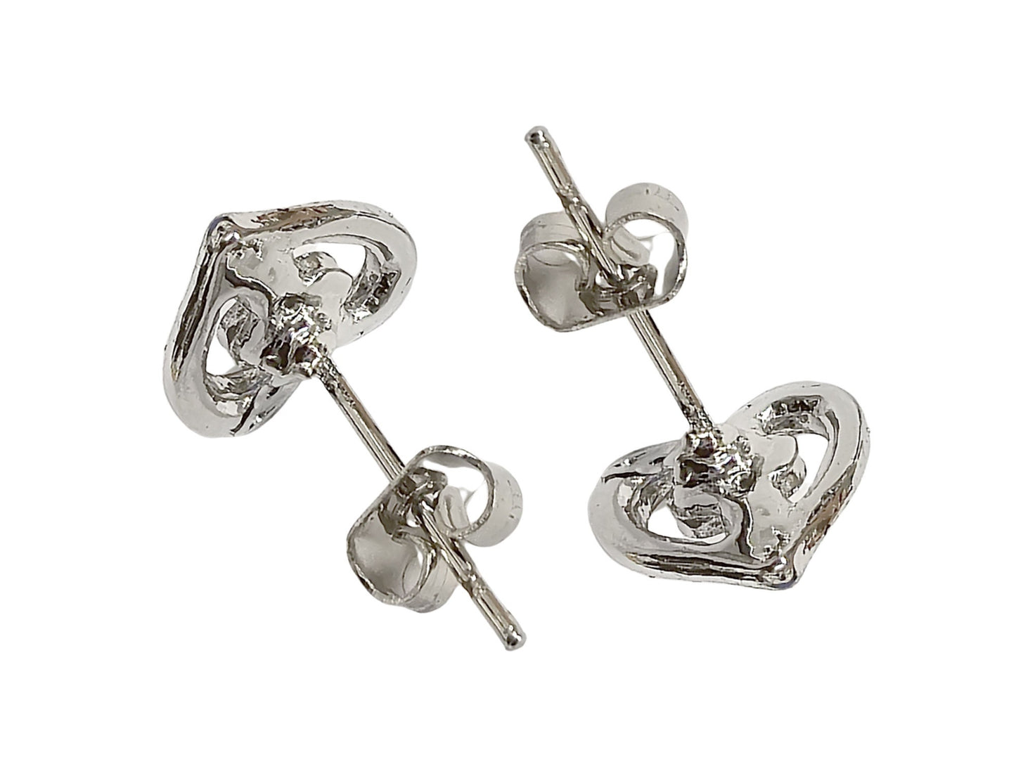 Heart Stud Earrings with CZ Crystals - Sparkling Love Heart Shaped Earrings - Dainty Hearts - Packed in a Gift Box