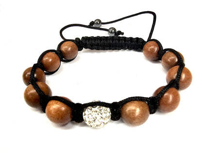 Natural Stone Beads and Wood Bracelet - Tibetan Inspired Bracelet - Macramé bracelet - Adjustable - Available in many colors