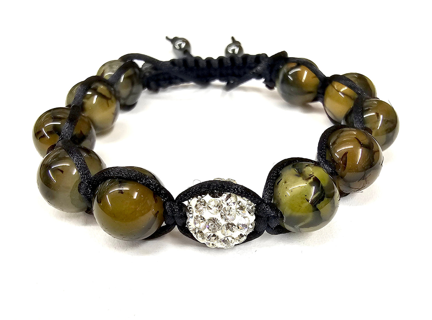 Natural Stone Beads and Wood Bracelet - Tibetan Inspired Bracelet - Macramé bracelet - Adjustable - Available in many colors