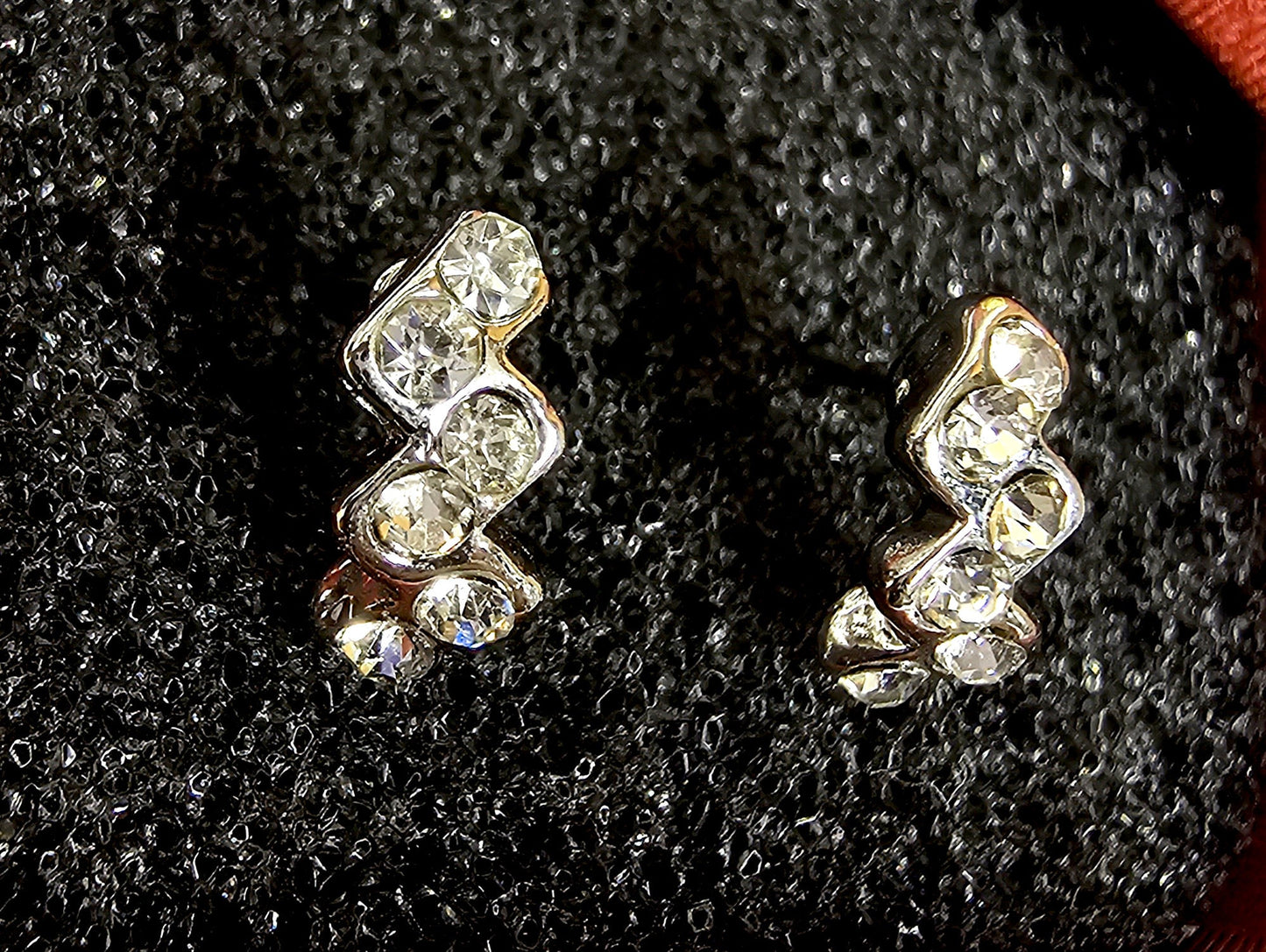 Sparkling Zigzag Stud Earrings with CZ Crystals - Earrings Gift for Her - Packed in a Gift Box