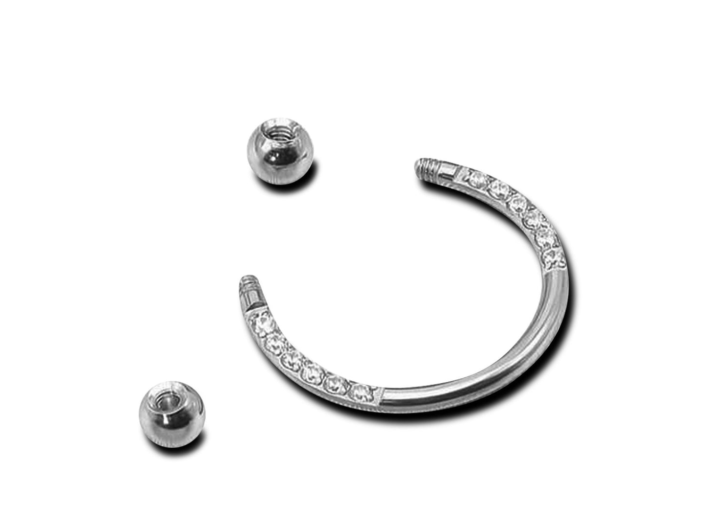 Titanium Horseshoe Barbell, Septum Ring with CZ Crystal Sets Nose Ring - 16G Horseshoe Piercing for Tragus Helix, Nipple Ear Piercings