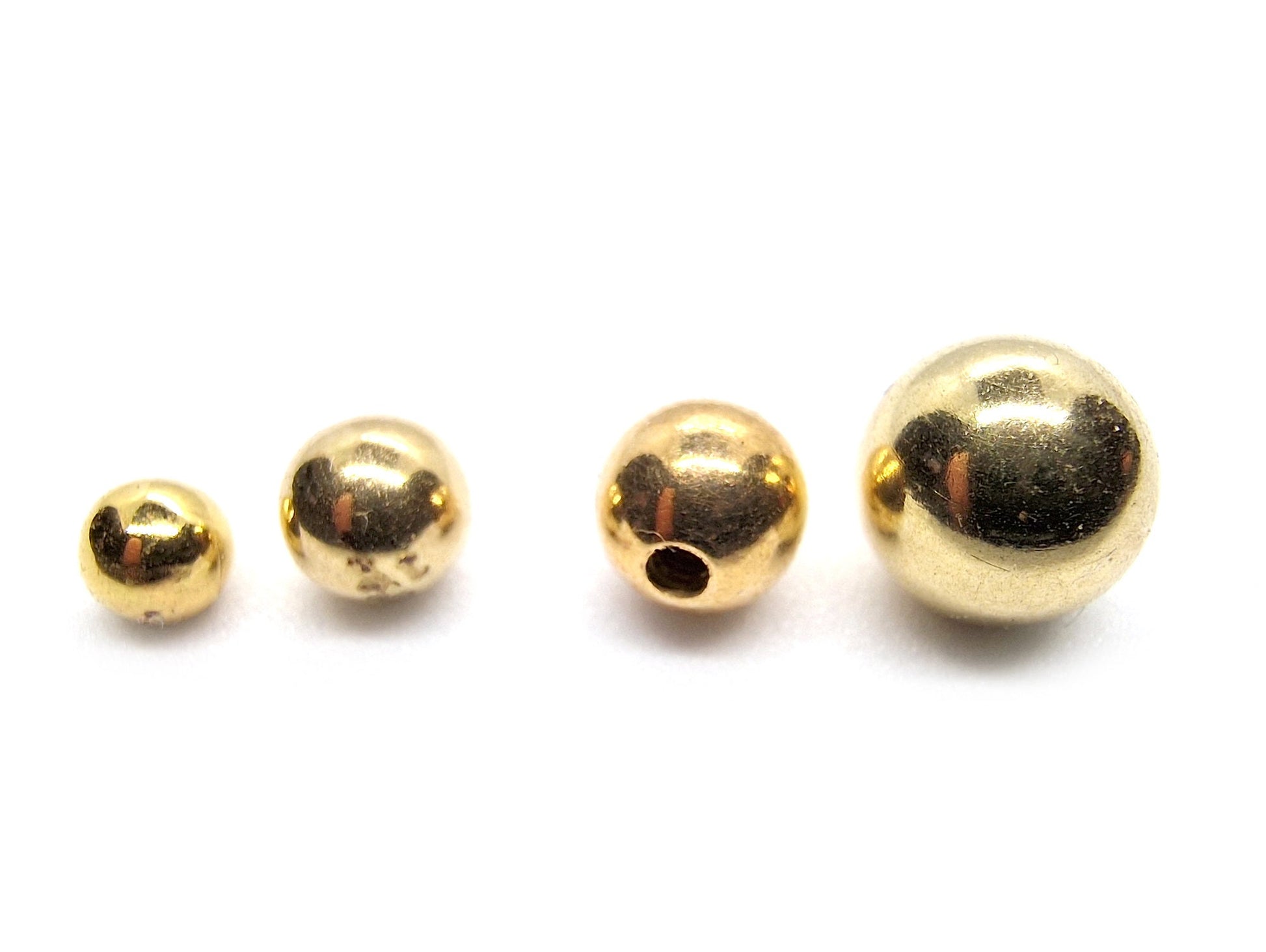 14K Solid Gold Threaded Piercing Balls - Replacement, Loose Parts Piercing Jewelry for Barbells, Labrets, Horseshoe Piercing