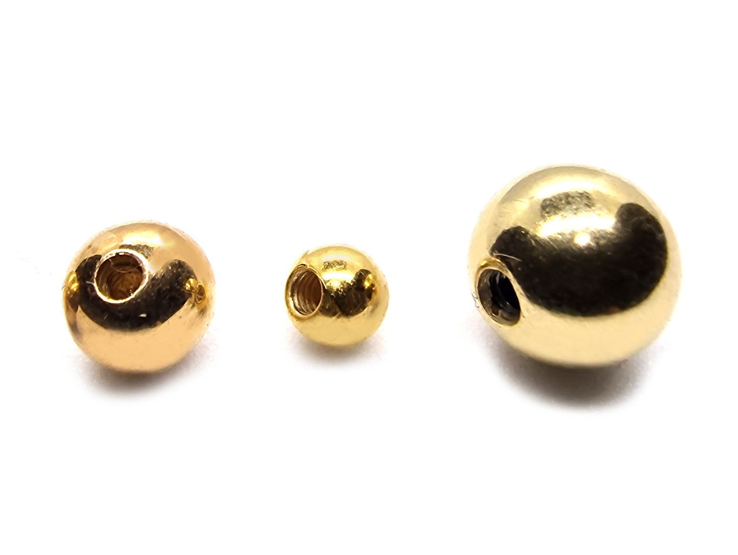 14K Solid Gold Threaded Piercing Balls - Replacement, Loose Parts Piercing Jewelry for Barbells, Labrets, Horseshoe Piercing