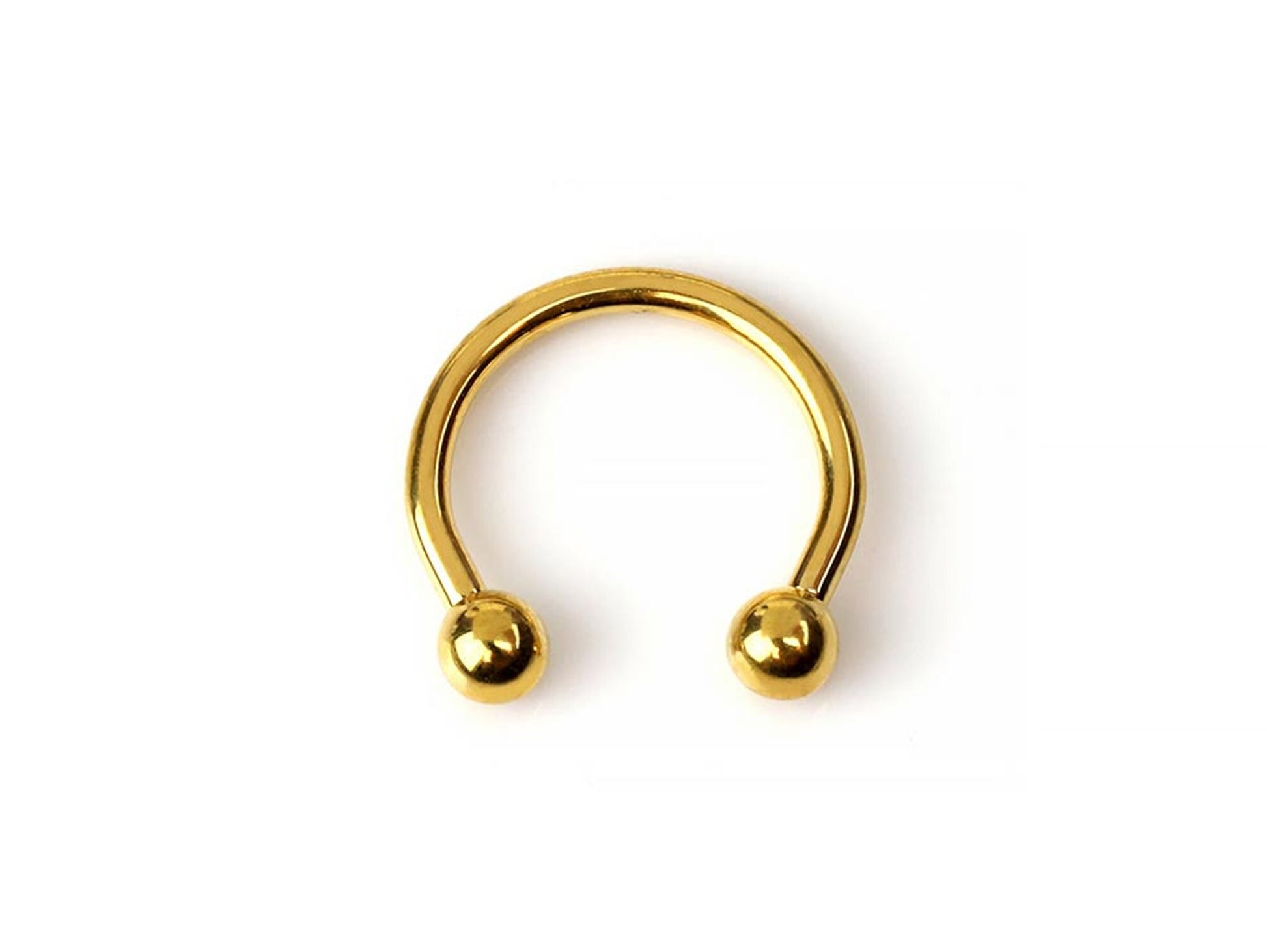 14K Gold Horseshoe Circular Barbell Piercing - 16g & 14g, 6mm to 20mm - Body Piercing Septum Ring, Cartilage Earring - Solid 14K Gold