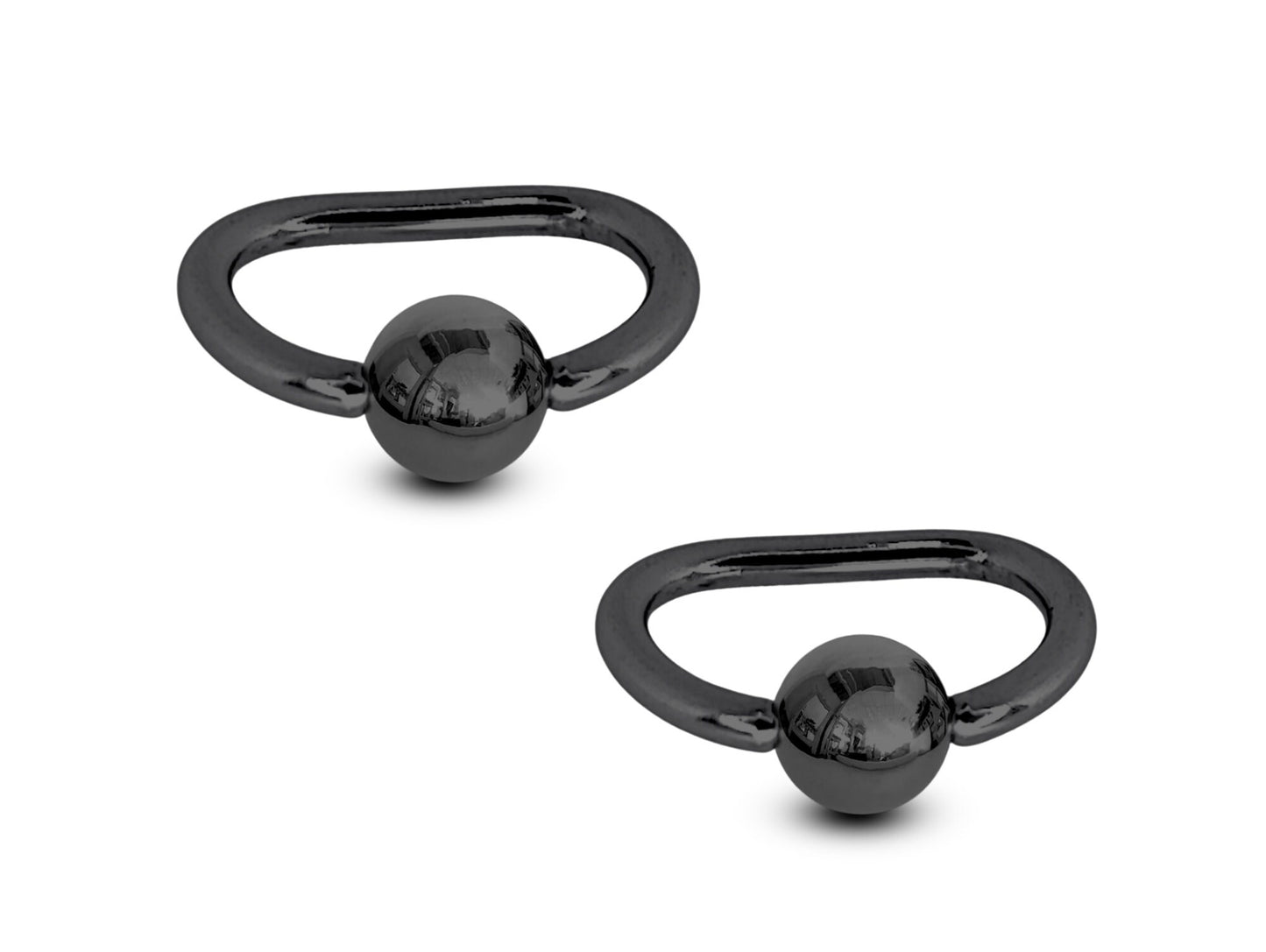 Black Nipple Jewelry D-Ring Piercing - 2pcs Titanium Nipple Piercing Ring Body Piercing also for Septum Nose Ring