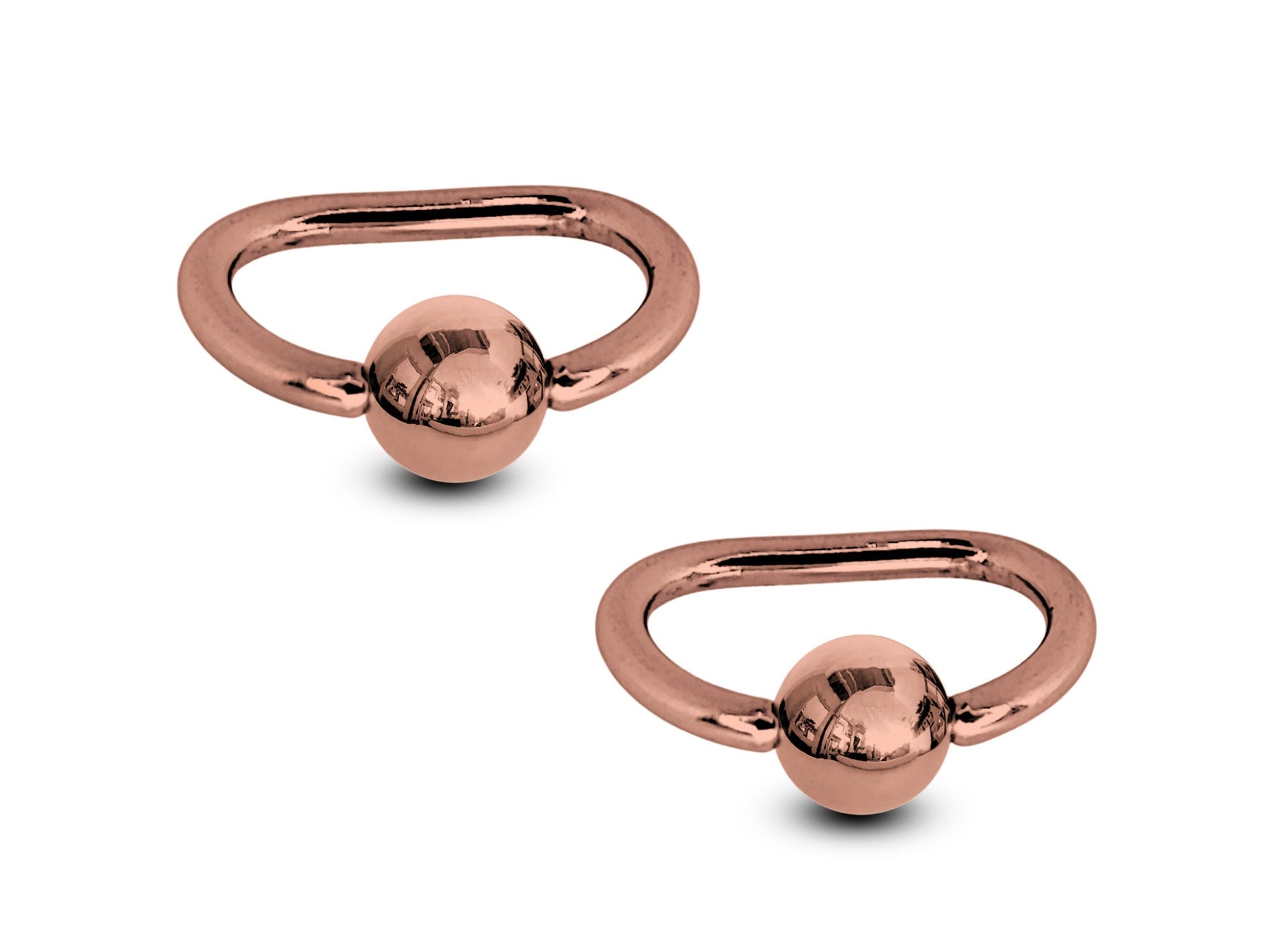 Rose Gold Nipple Jewelry D-Ring Piercing - 2pcs Titanium Nipple Piercing Ring Body Piercing also for Septum Nose Ring