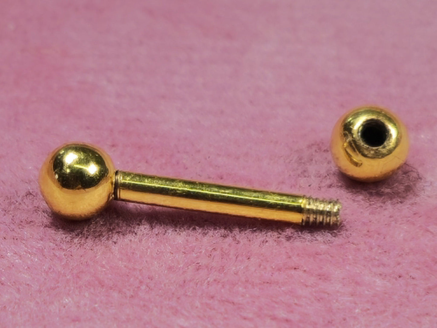 14K Gold Barbell Piercing, Barbell Earring - 12G (2.0mm) Length is 12mm to 16mm - Piercing for Tongue, Daith, Helix, Tragus, Eyebrows stud