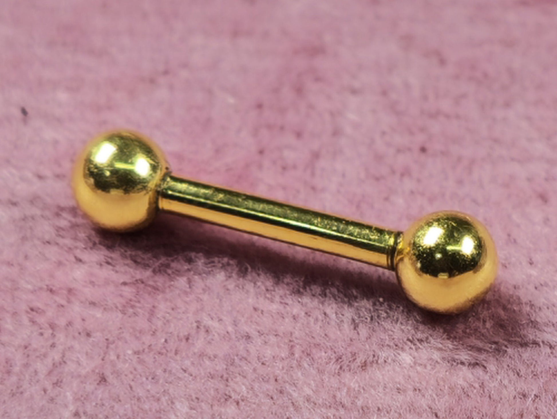 14K Gold Barbell Piercing, Barbell Earring - 14g to 16g size 6mm to 12mm - Piercing for Tongue, Daith, Helix, Tragus, Eyebrows and more