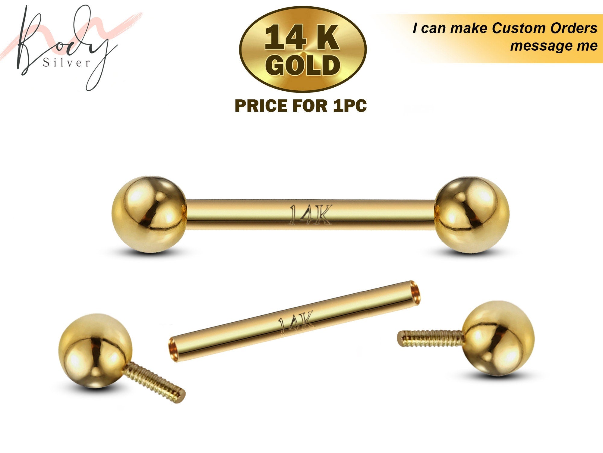 Solid gold tongue bar deals