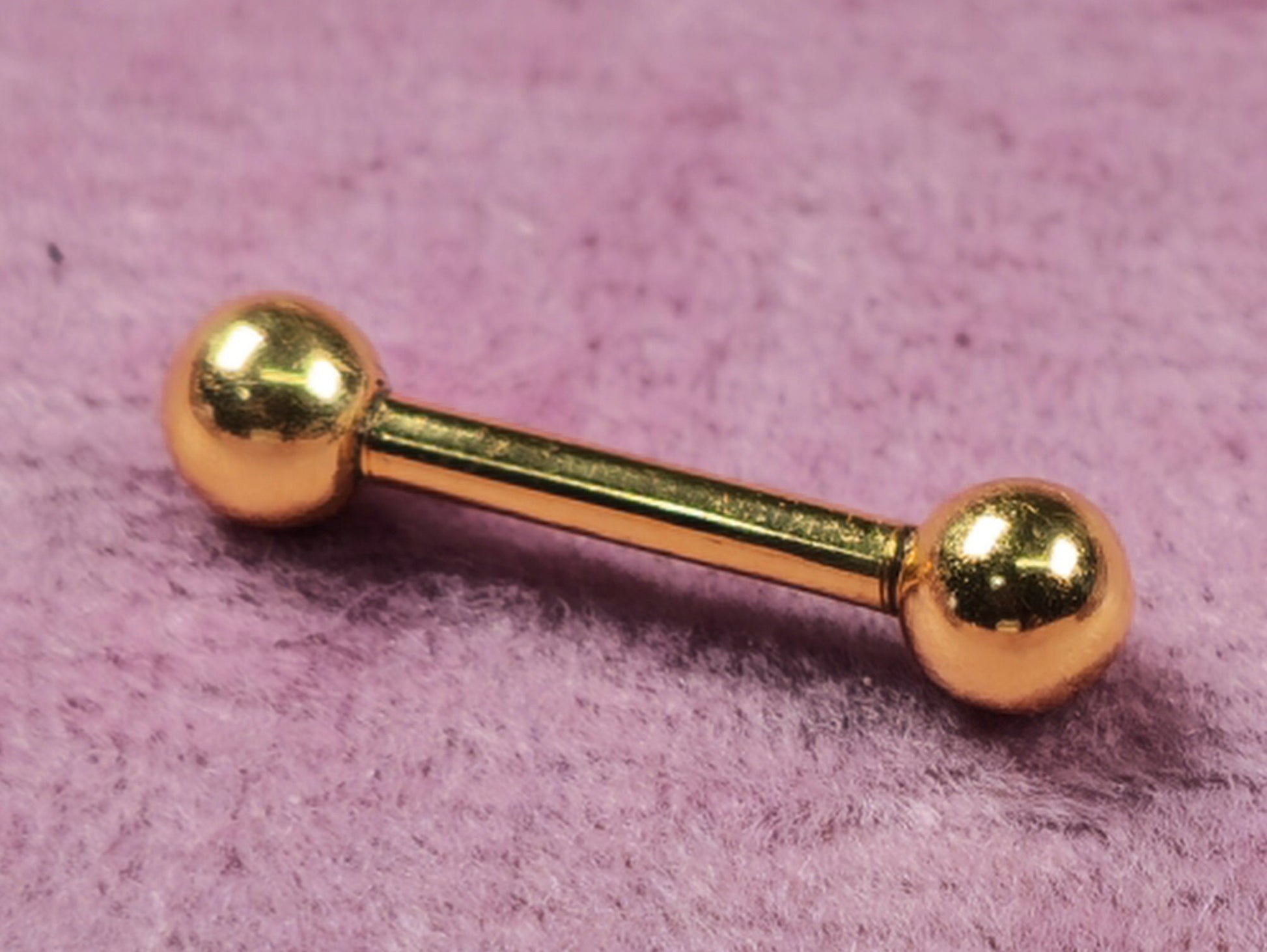 14K Rose Gold Barbell Piercing, Barbell Earring - 14g size 6mm to 24mm - Piercing for Tongue, Daith, Helix, Tragus, Eyebrows and more