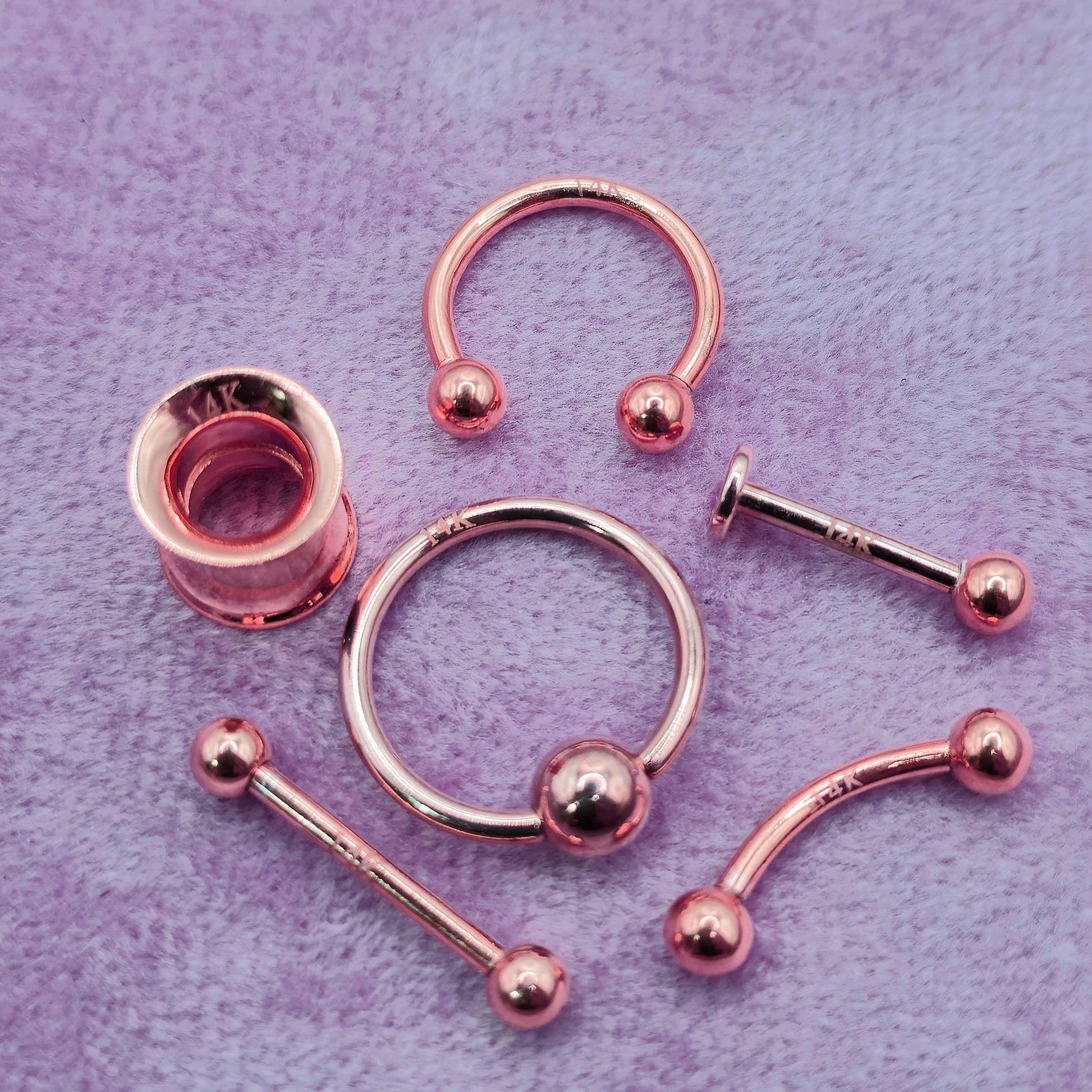 14K Rose Gold Eyebrow Piercing - 16G Curved Barbell - Piercing Jewelry for Lip, Helix, Tragus, Lobe, Cartilage - 6mm to 12mm