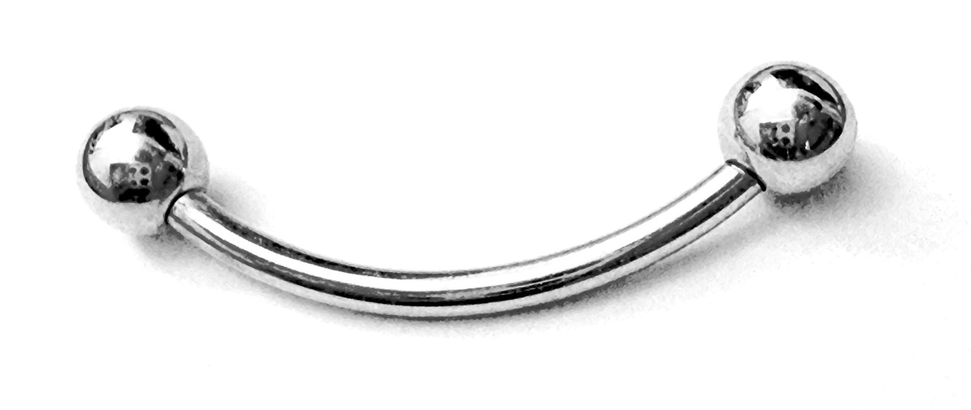 14K White Gold Eyebrow Piercing - 16G Curved Barbell - Piercing Jewelry for Lip, Helix, Tragus, Lobe, Cartilage - 6mm to 12mm