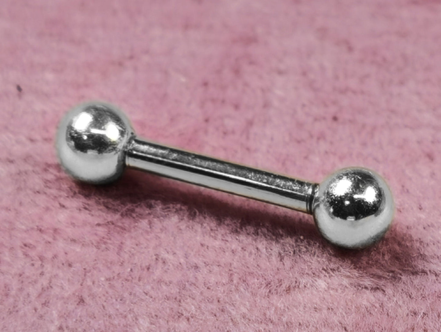 14K White Gold Barbell Piercing, Barbell Earring - 14g size 6mm to 24mm - Piercing for Tongue, Daith, Helix, Tragus, Eyebrows and more