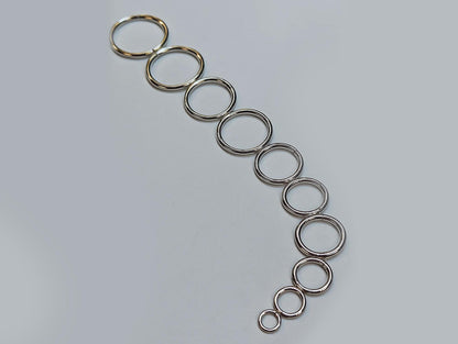 14K White Gold Lip Ring, Nose Hoop Septum Jewelry, Clicker hoops Earrings - 20g to 6g - Hand made Body Jewellery - Sold Individually