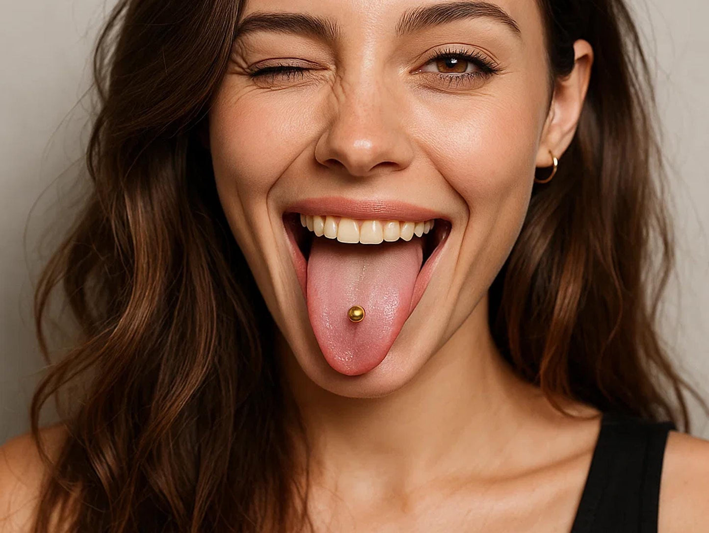 14K Gold Barbell Piercing: 16g Tongue, Nipple, Helix Jewelry