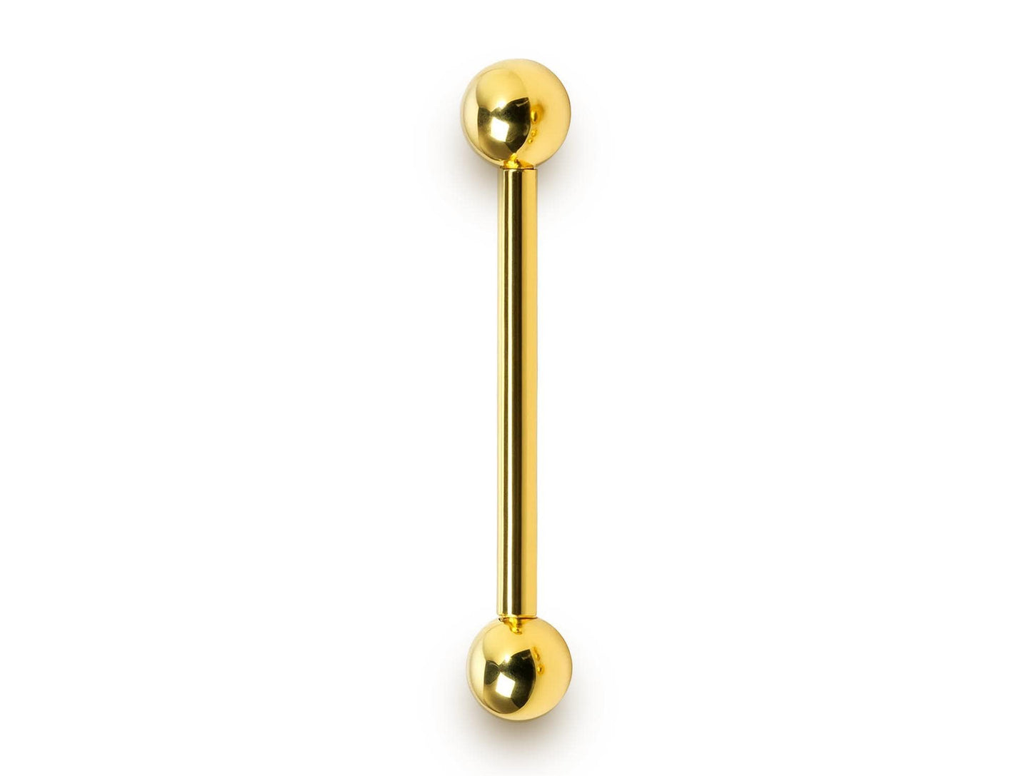 14K Gold Barbell Piercing: 16g Tongue, Nipple, Helix Jewelry