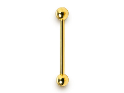 14K Gold Barbell Piercing: 16g Tongue, Nipple, Helix Jewelry
