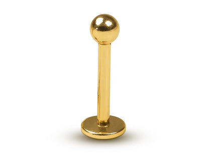 14K Gold Lip Labret Stud: 14G Body Piercing Jewelry