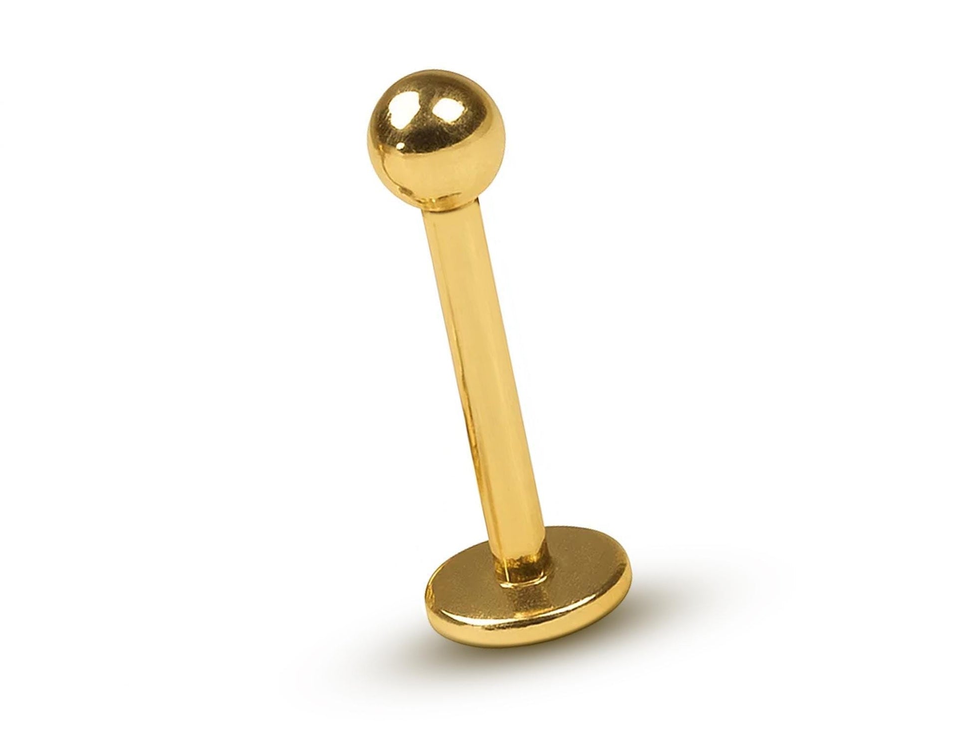 14K Solid Gold Lip Labret Stud: 16G Helix, Tragus Piercing