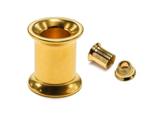 14K Gold Double Flared Ear Tunnels: Lobe Gauges 12g-24mm