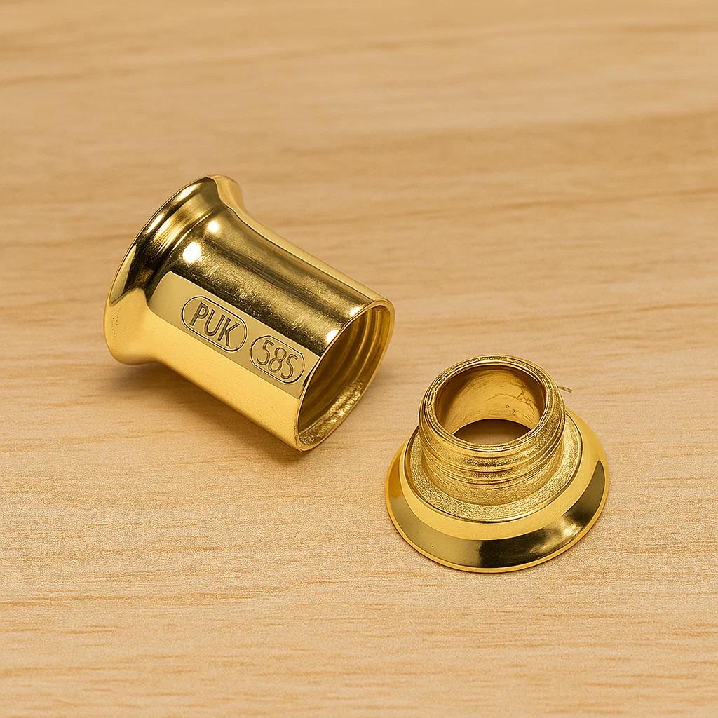14K Gold Double Flared Ear Tunnels: Lobe Gauges 12g-24mm