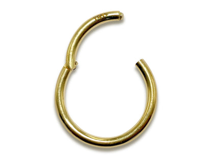 14K Gold Clicker Hoop Septum Hinged Rings Nose, Lip and Ear Piercing - 20g, 18g, 16g, 14g - Hand made Body Jewellery - Sold Individually