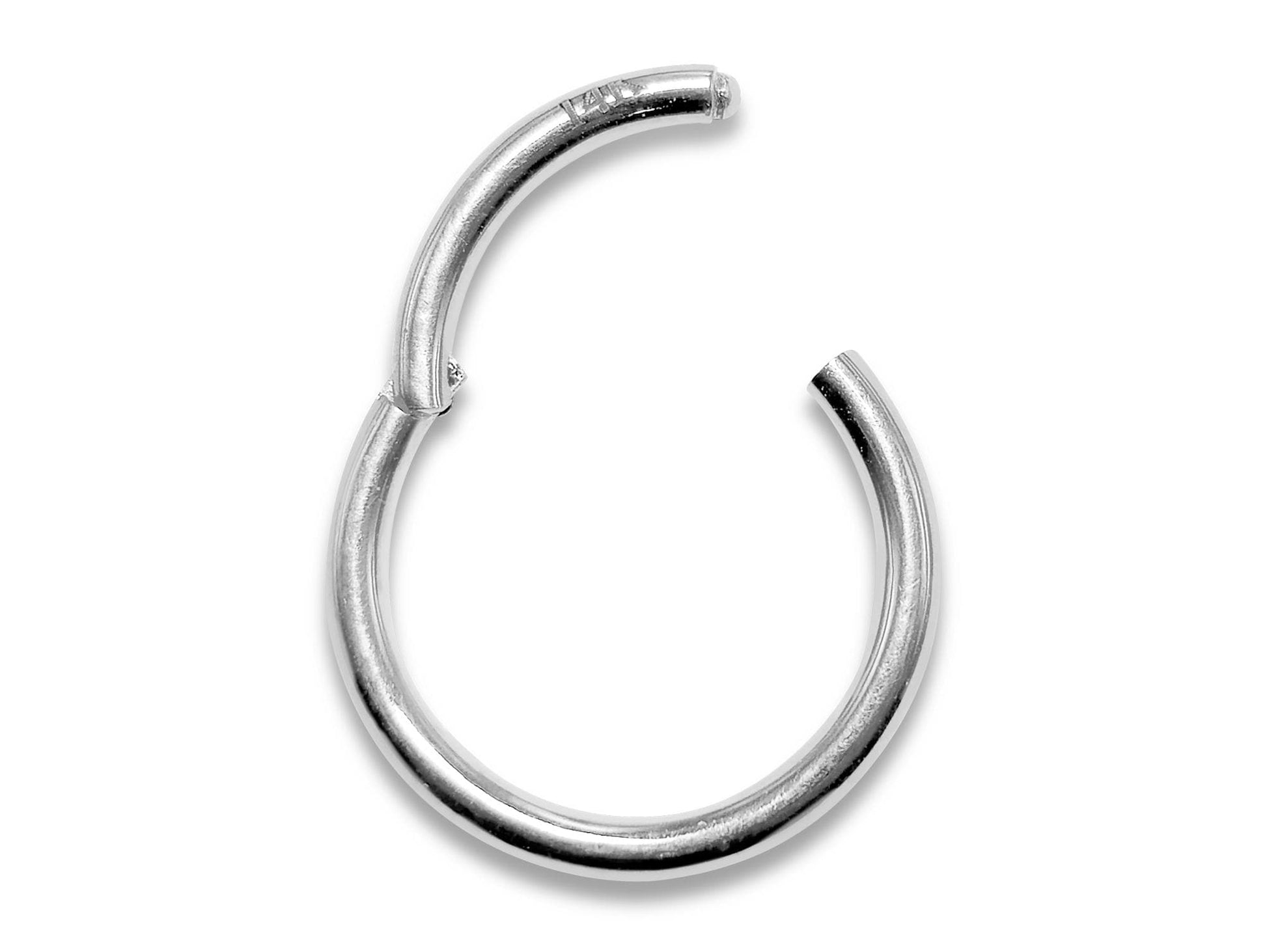 14K White Gold Lip Ring, Nose Hoop Septum Jewelry, Clicker hoops Earrings - 20g to 6g - Hand made Body Jewellery - Sold Individually