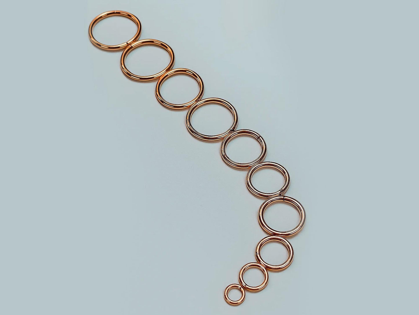14K Rose Gold Segment Hinged Ring, Septum Clicker Hoops, Daith, Conch Piercing - 14ga to 20ga - Hand made Body Jewellery - Sold Individually