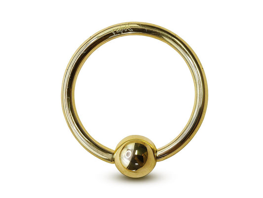 14K Gold Captive Bead Ring: 16G Nose, Septum, Lip Piercing