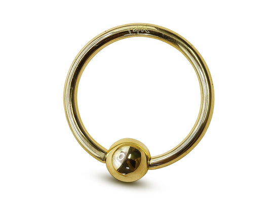 14K Gold Septum Piercing Ring: 14G Captive Bead Body Jewelry