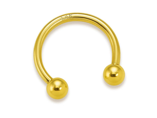 14K Gold Septum Ring: 14G Horseshoe Barbell - Custom Size