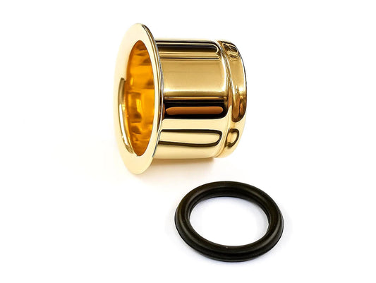 14K Gold Single Flare Ear Plugs: Grooved Lobe Gauges with O-Ring