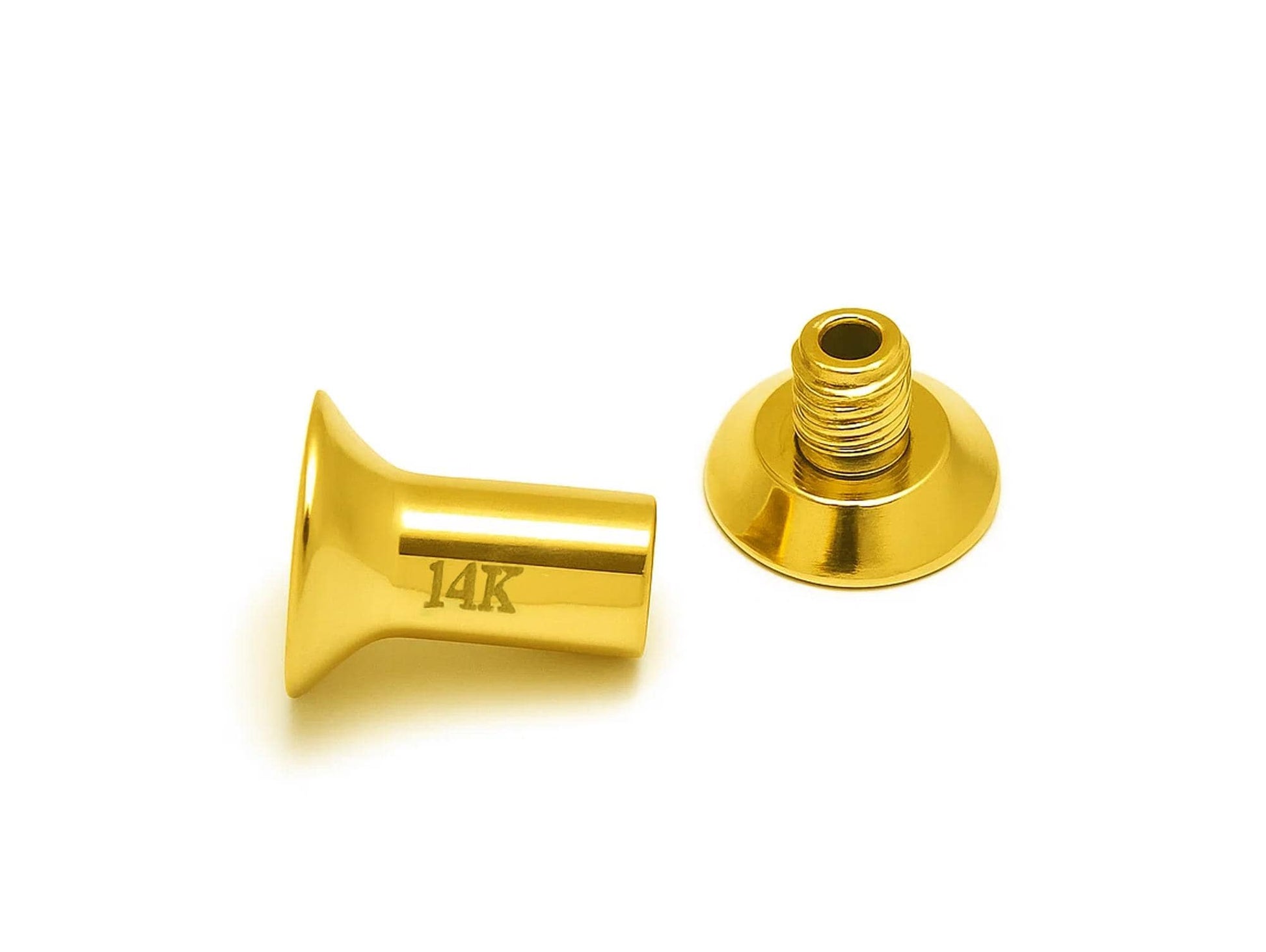 14K Gold Double Plug Ear Tunnels, Ear stretching gauges 12g-24mm - Sold Individually