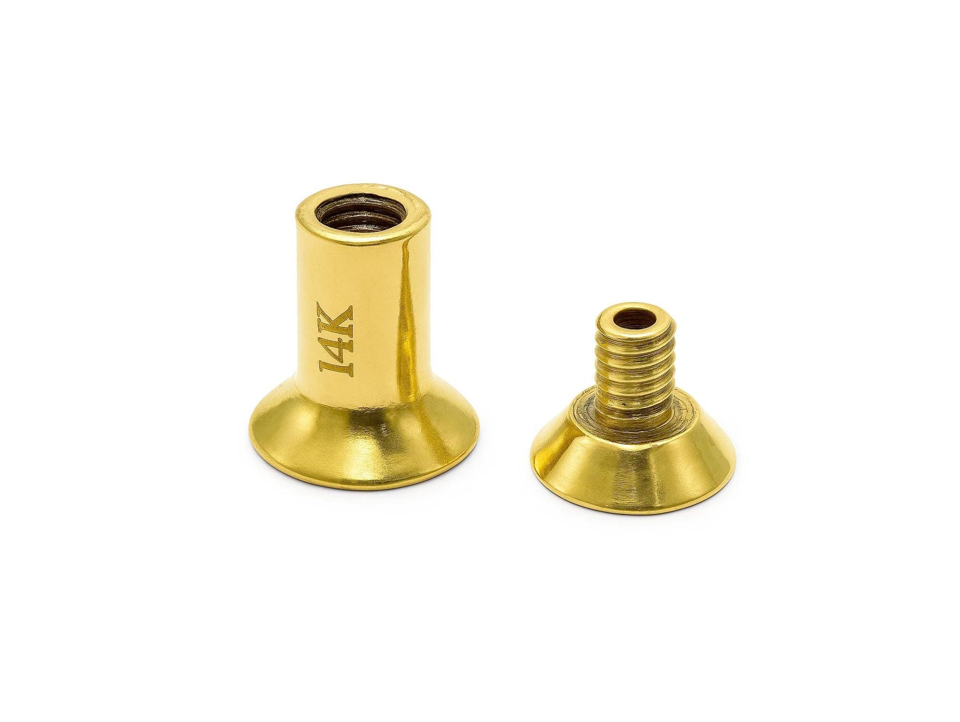 14K Gold Double Plug Ear Tunnels, Ear stretching gauges 12g-24mm - Sold Individually