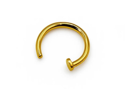 14k gold C-type nose ring, nose hoop piercing body jewellery - 20g 18g 16g 14g