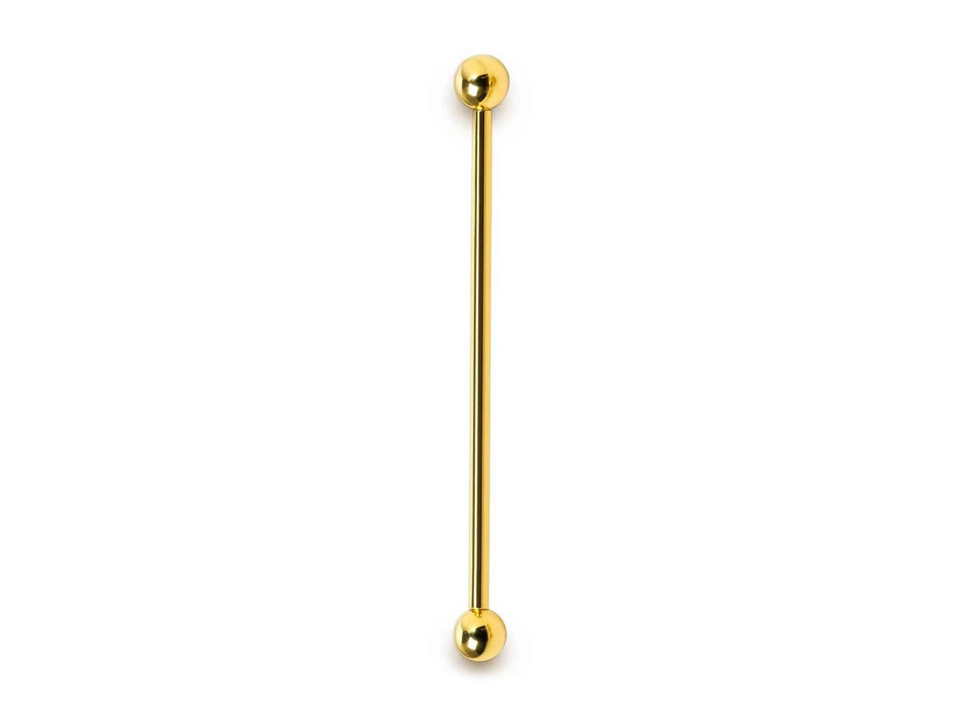 Solid Gold Industrial Scaffold 14G Barbell Piercing: 10k, 14k, 18k Body Jewelry