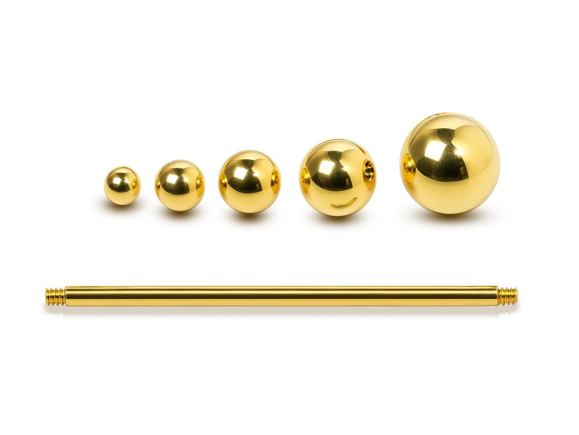 Solid Gold Industrial Scaffold 14G Barbell Piercing: 10k, 14k, 18k Body Jewelry
