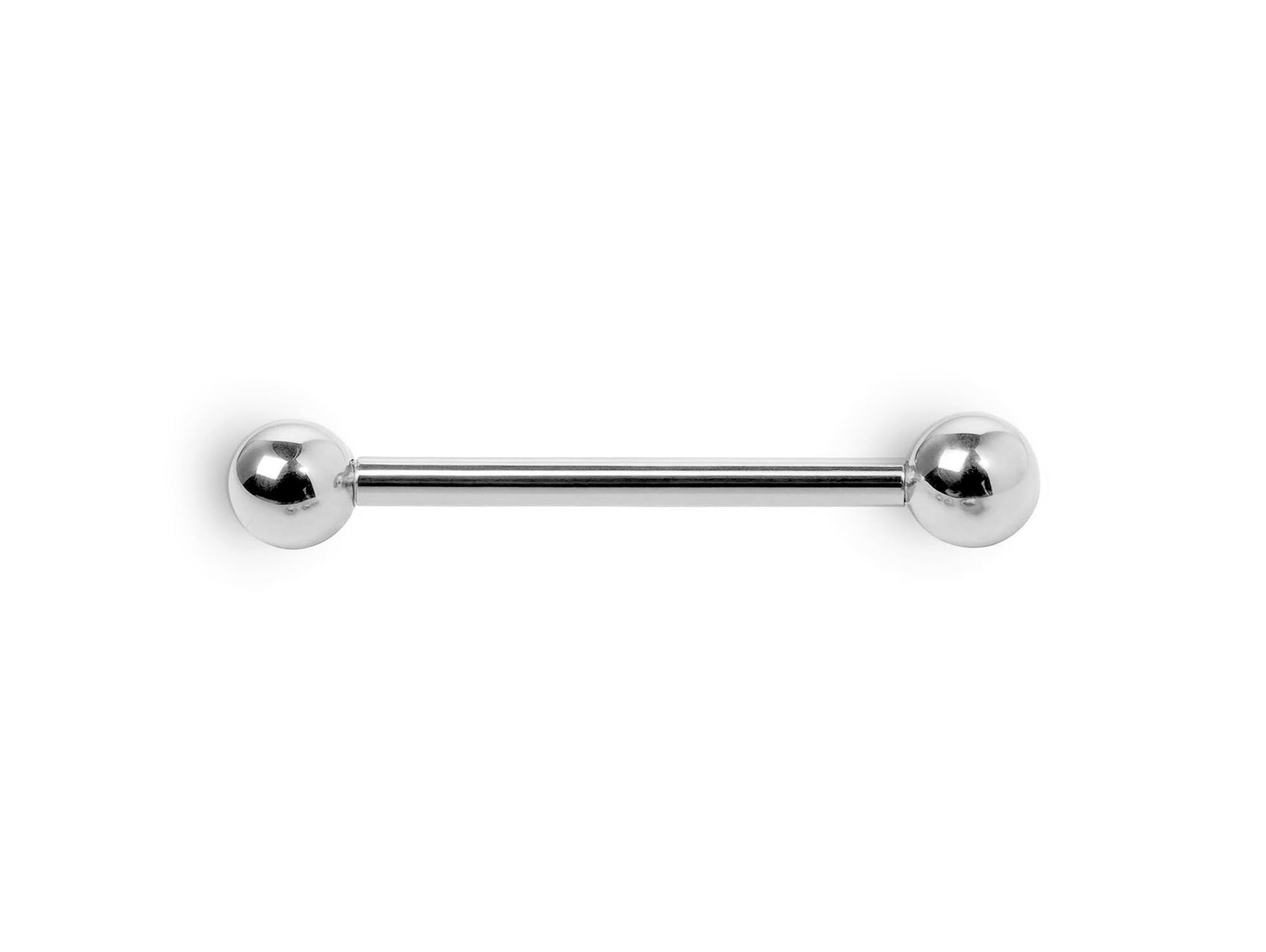 White Gold Industrial Scaffold 14G Barbell Piercing: 10k, 14k, 18k Gold Body Jewelry