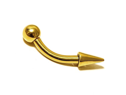 14k gold Internally Threaded Spike Vertical Labret Piercing: 14g, 16g Body Jewellery