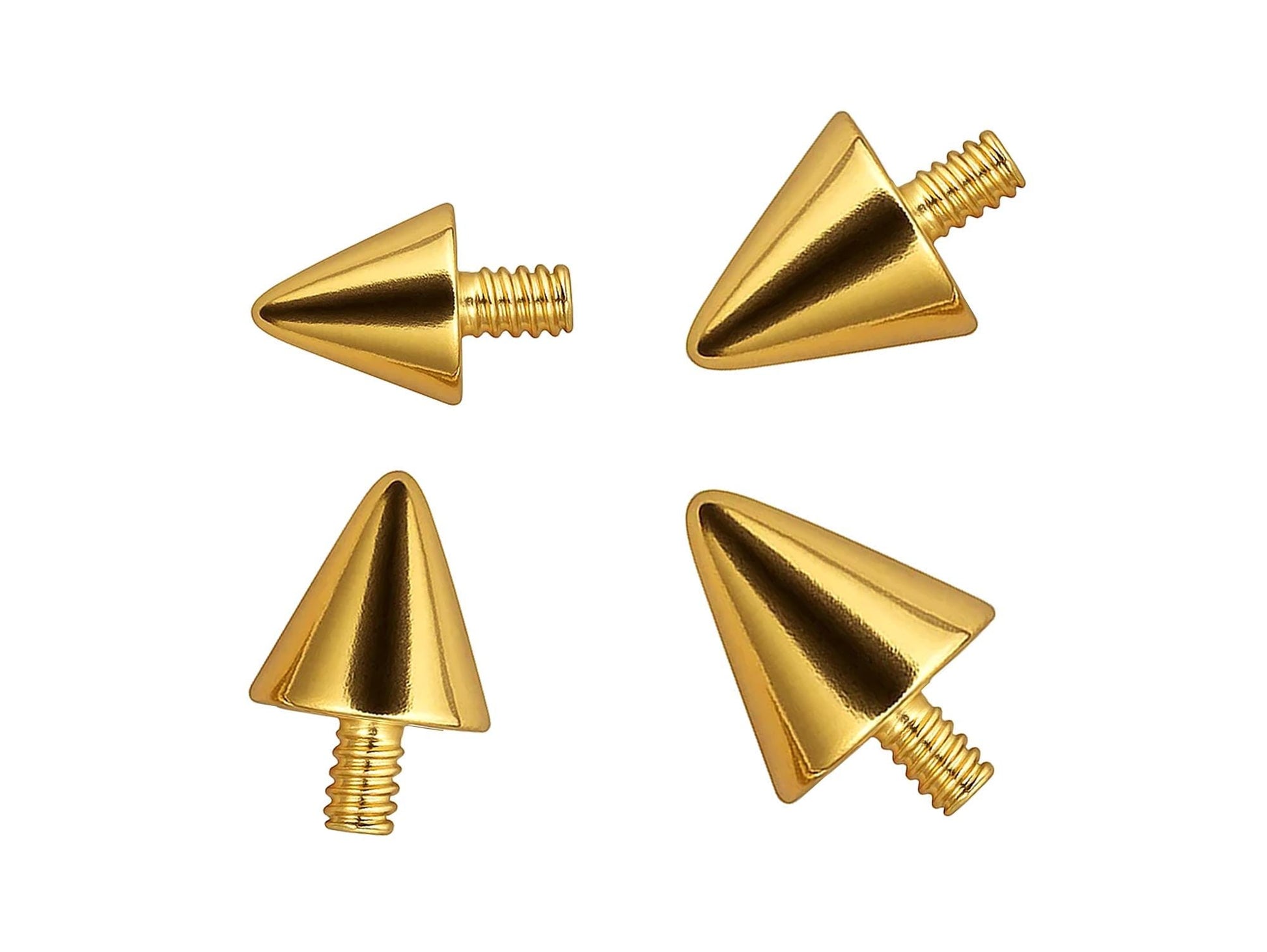 14K Gold Piercing Loose Part Spike and Cone for Internally Threaded Body Jewellery