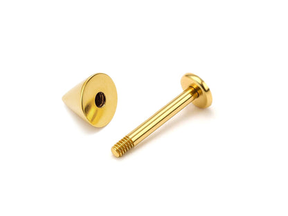 14K Gold Spike Labret Stud Lip Piercing - 18G 14G 16G Body Jewellery