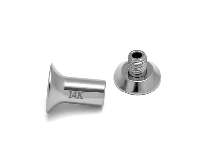 14K Rose and White Gold Double Plug Ear stretching gauges 12g-24mm - Sold Individually