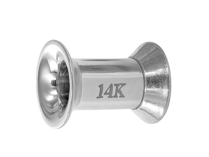 14K Rose and White Gold Double Plug Ear stretching gauges 12g-24mm - Sold Individually
