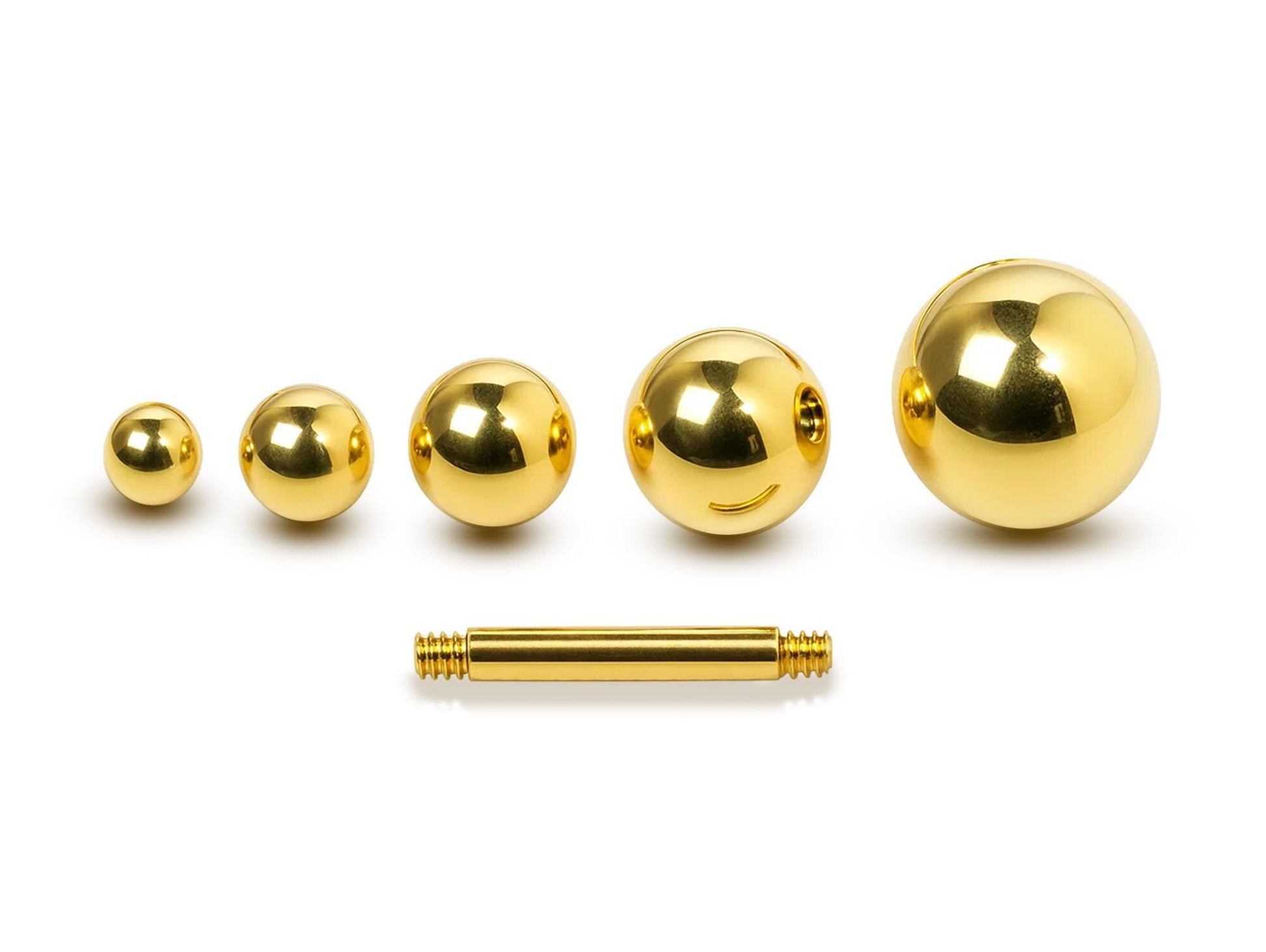 14K Gold Threaded Loose Ball Piercing Parts - 16g, 14g