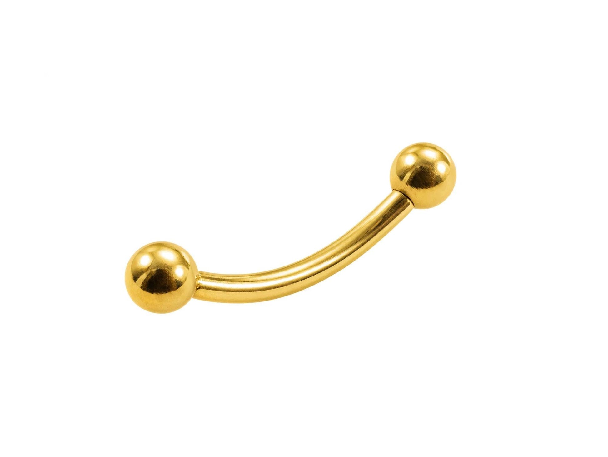 14k gold Internally Threaded Curved barbell Piercing: 14g, 16g Body Jewellery