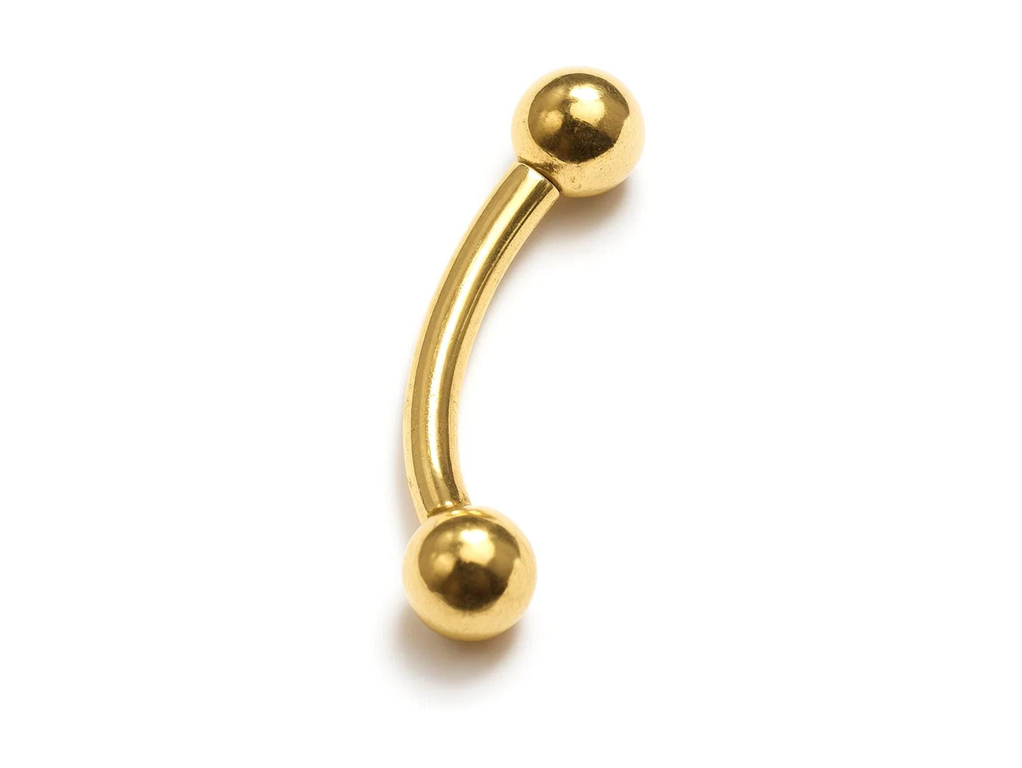 14k gold Internally Threaded Curved barbell Piercing: 14g, 16g Body Jewellery