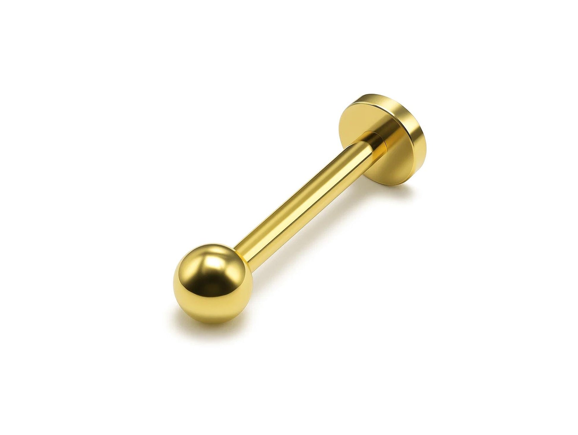 14k gold Tragus Labret and Anti-tragus cartilage piercing: 18g, 16g, 14g internally Threaded
