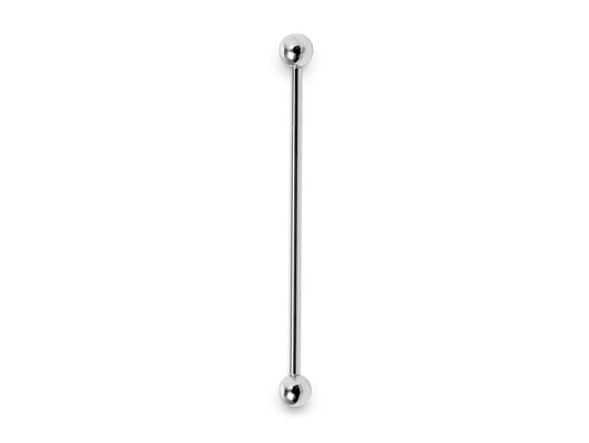 White Gold Industrial Scaffold 14G Barbell Piercing: 10k, 14k, 18k Gold Body Jewelry