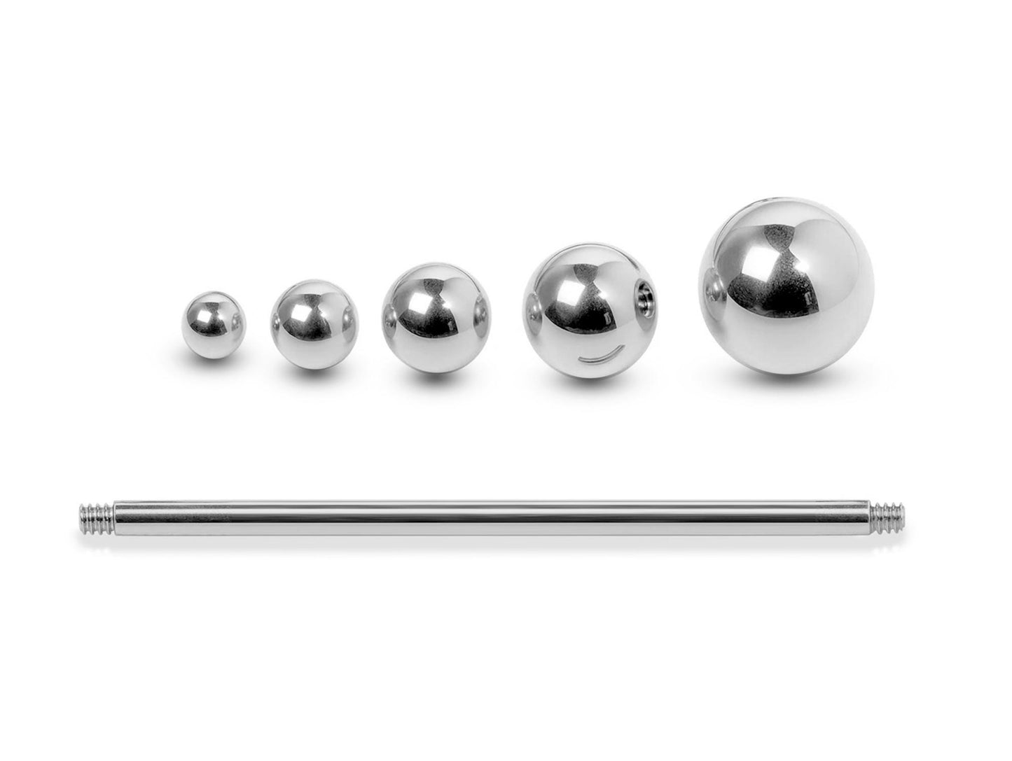 White Gold Industrial Scaffold 14G Barbell Piercing: 10k, 14k, 18k Gold Body Jewelry